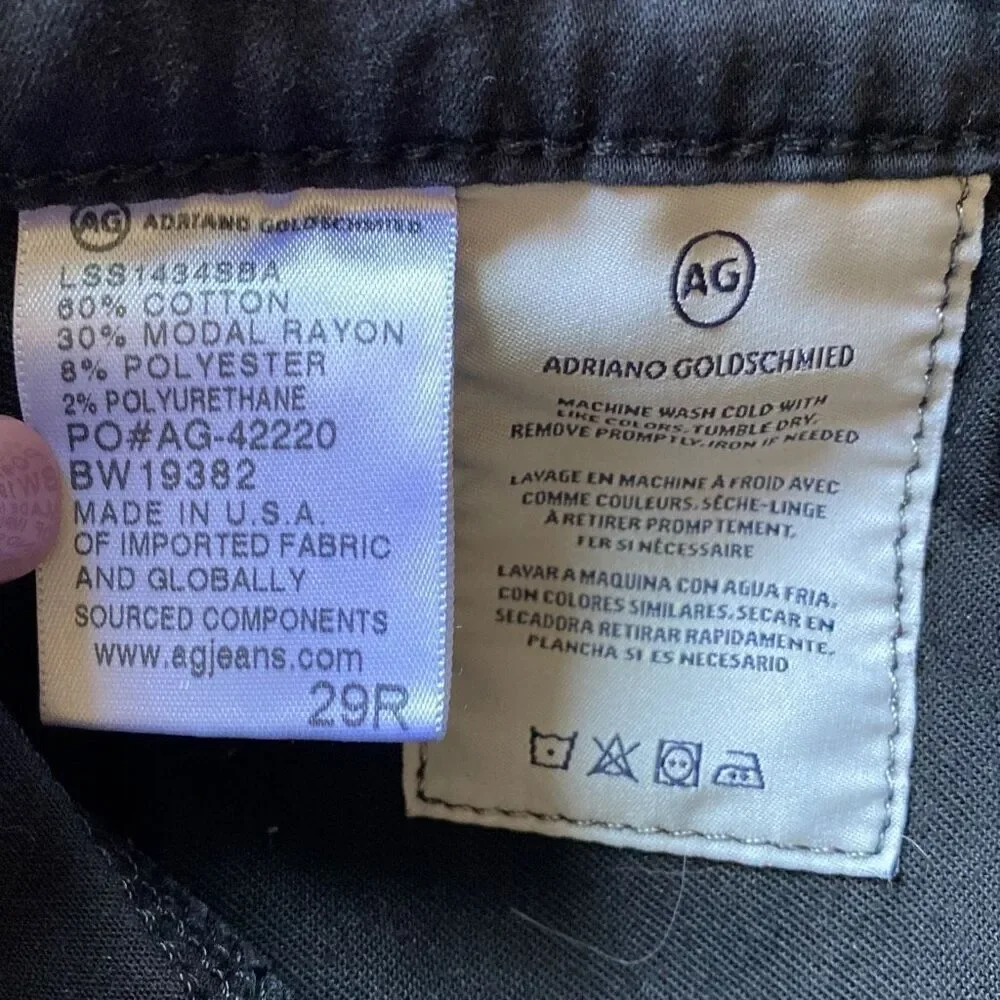 Womens Adriano Goldschmeid skinny jeans black stretch‎ size 29 regular